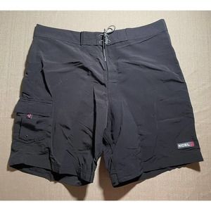 XCEL Hawaii Men’s Size 40 Swim Board Shorts Black Logo Cargo Pocket Drawstring